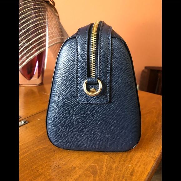 COACH midnight blue leather ROWAN SATCHEL - Picture 6 of 10